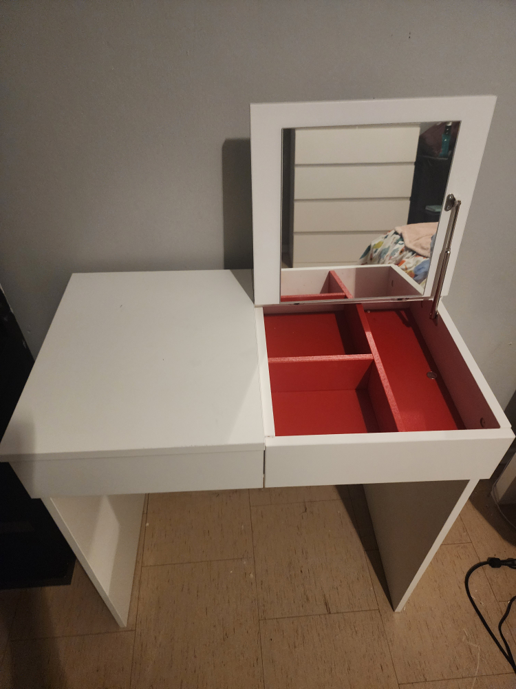 IKEA White Vanity Desk with Mirror