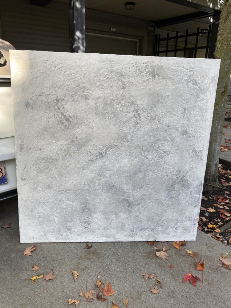 Large White & Grey textured abstract painting. - photo 3