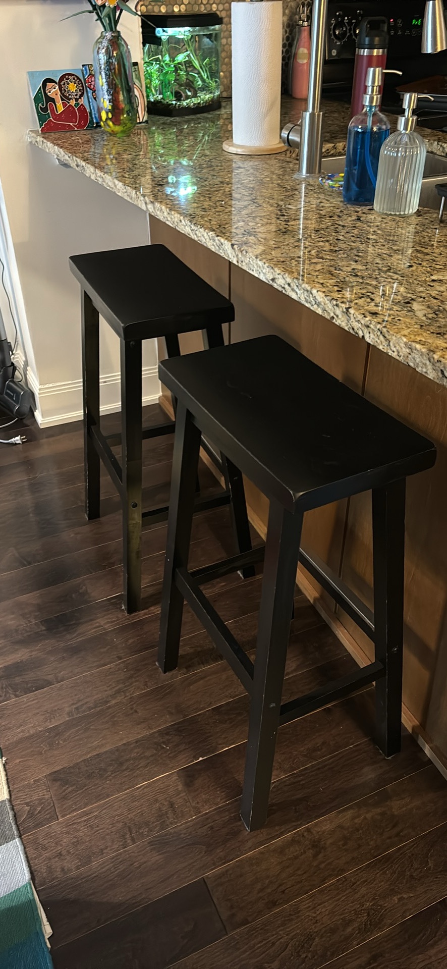 2 Black Bar Stools