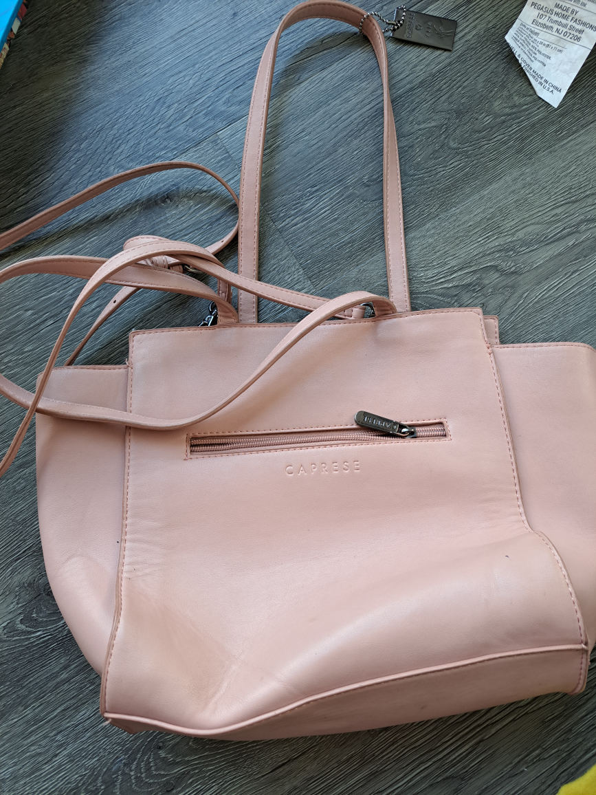Caprese Pink Leather Tote Bag