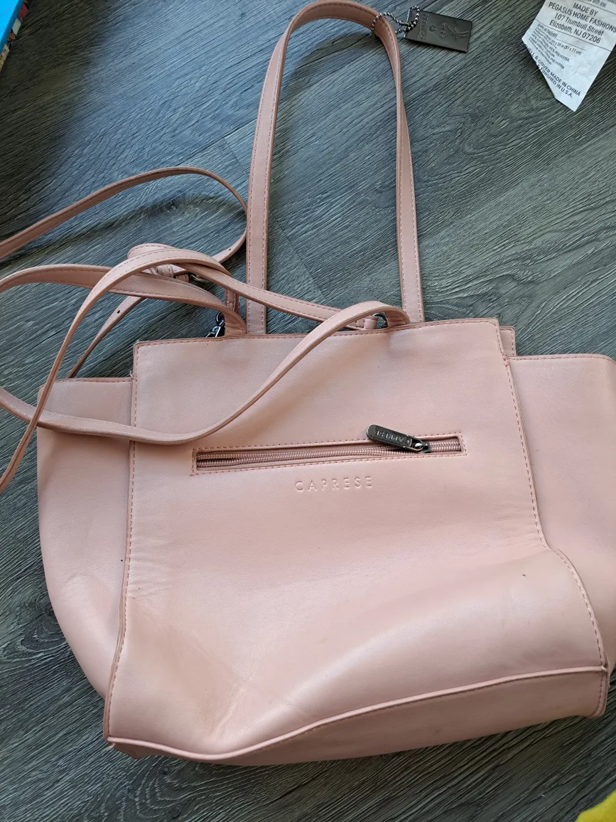 Caprese Pink Leather Tote Bag thumbnail