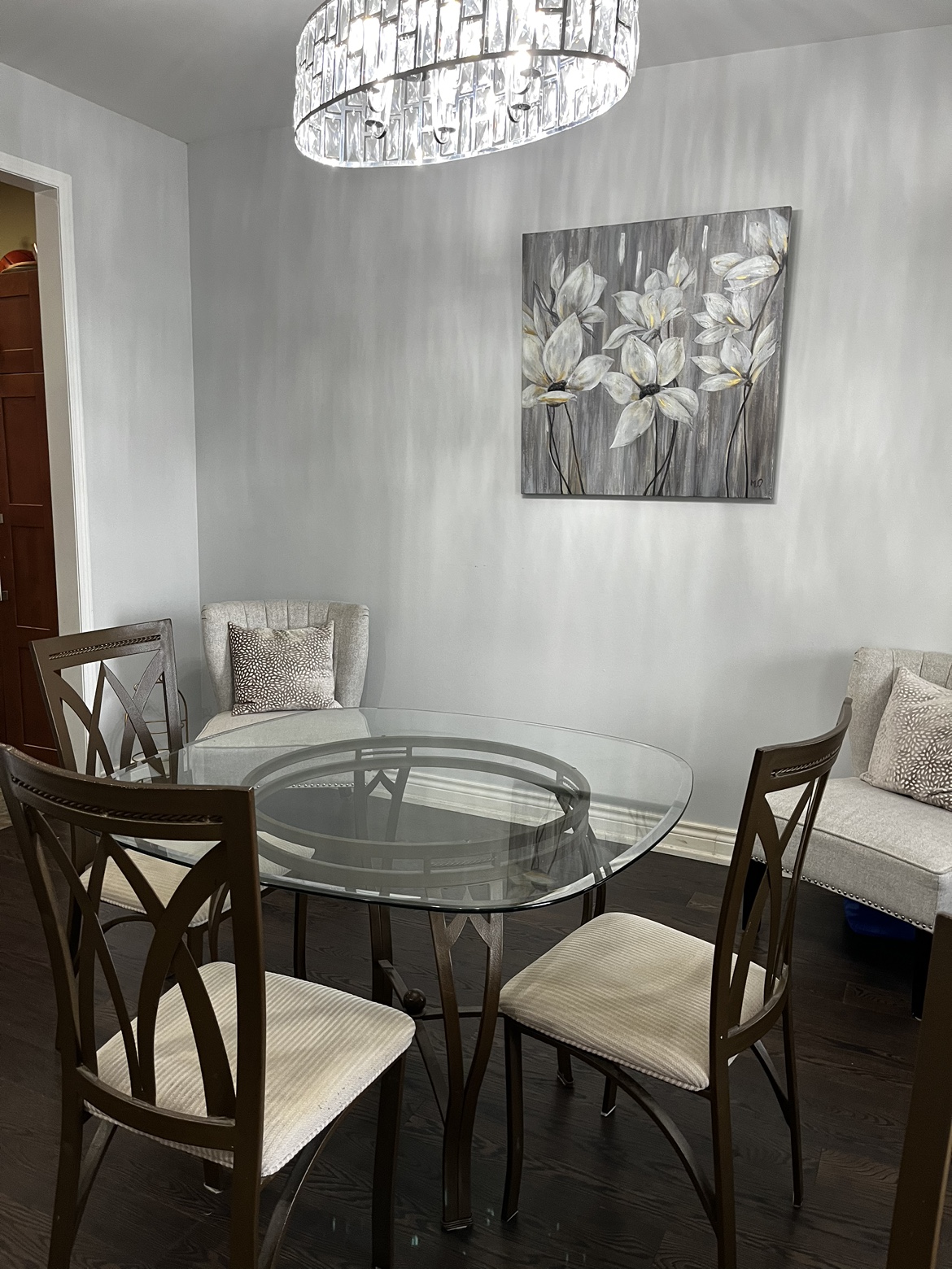 For Sale: 4-Seat Glass Dining Table Set – Modern and Stylish - photo 3