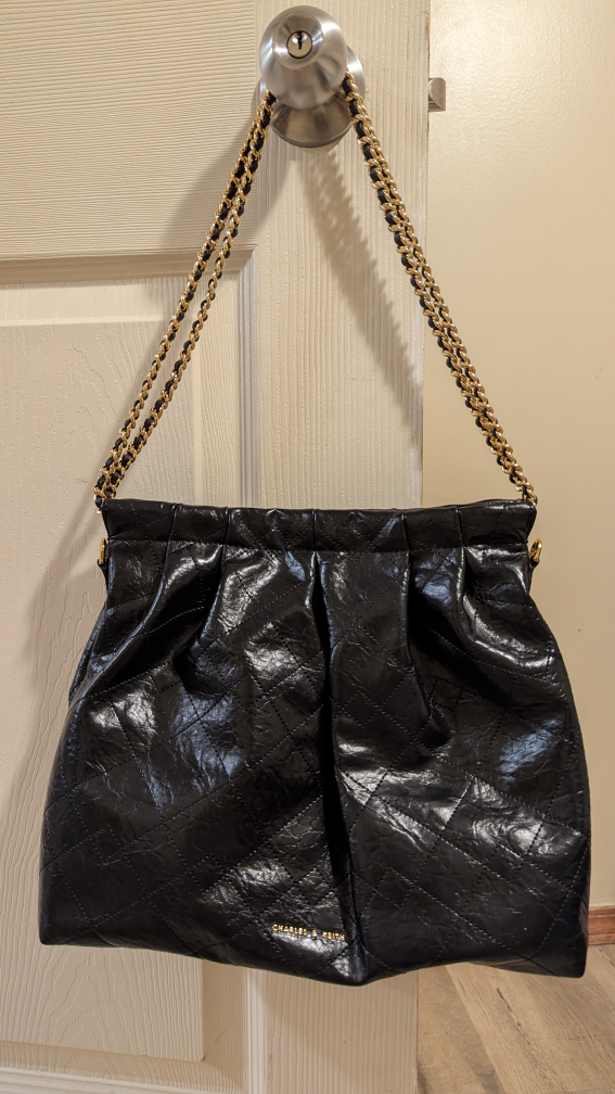 Charles & Keith Duo Double Chain Hobo Bag - Black