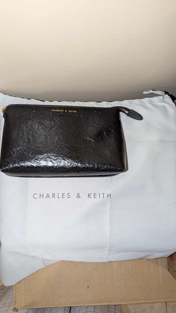 Charles & Keith Duo Double Chain Hobo Bag - Black - photo 3