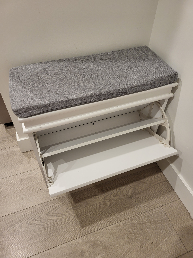 White Shoe Storage Bench