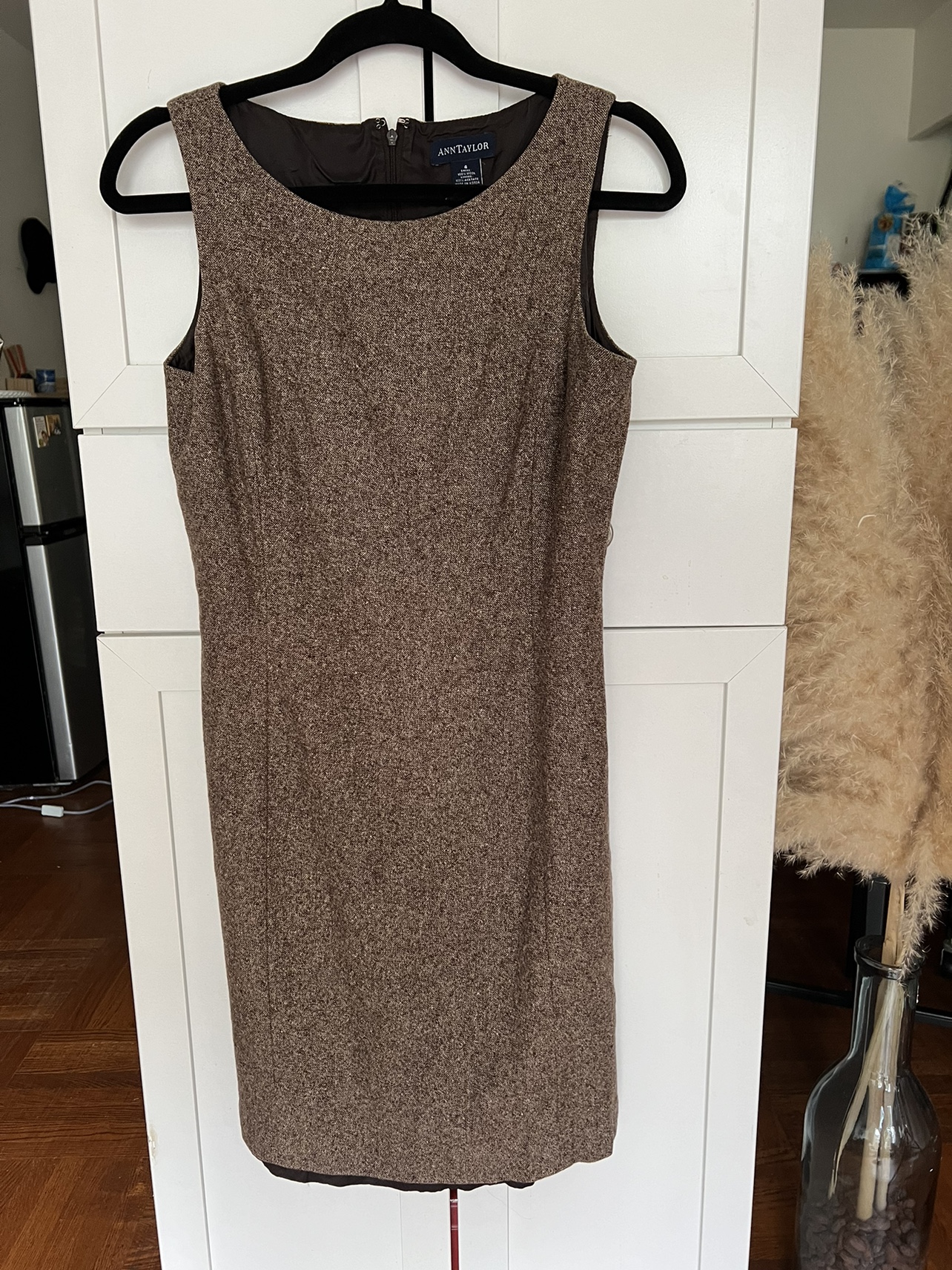 Ann Taylor Brown Tweed Dress