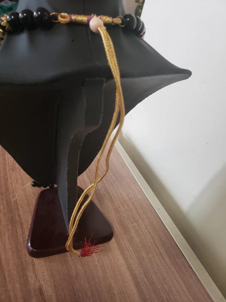 Black and White Beaded Necklace Set with Earrings image indicator(2)