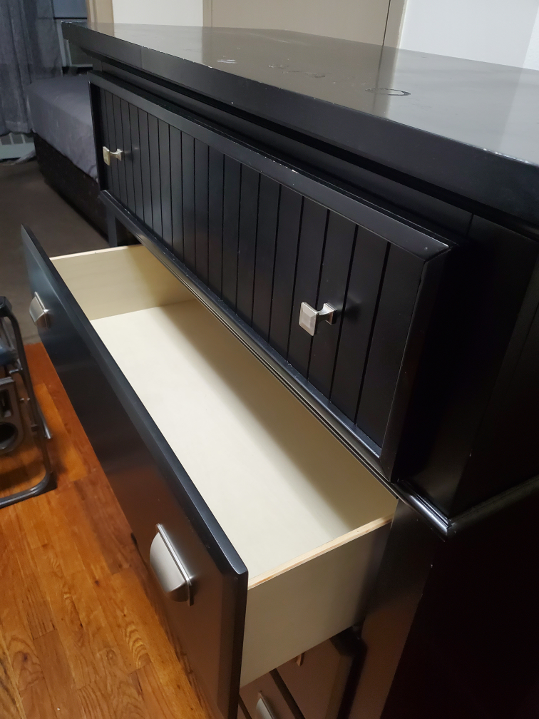 Black Chest of Drawers with Mirror - photo 4