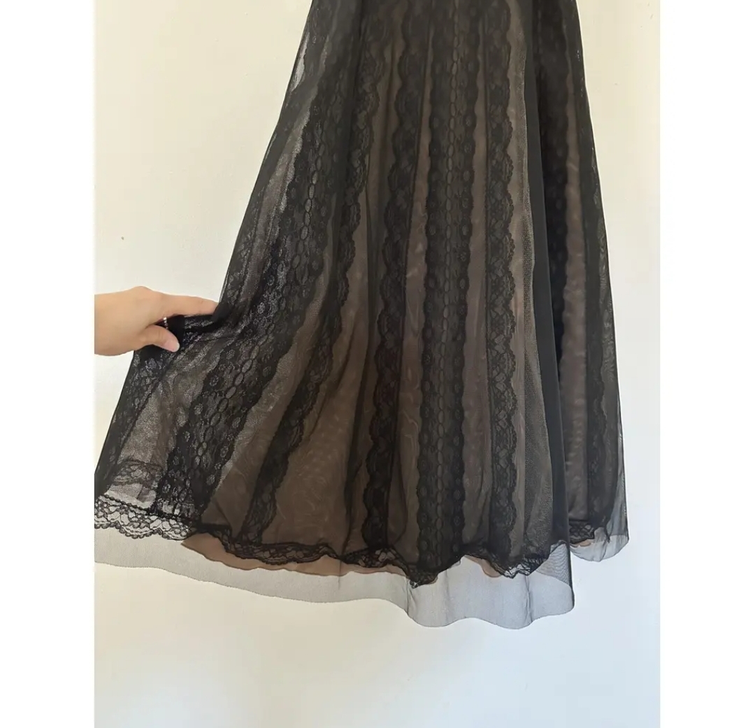 BCBG Black Strapless Cocktail Dress with Lace Overlay - photo 5