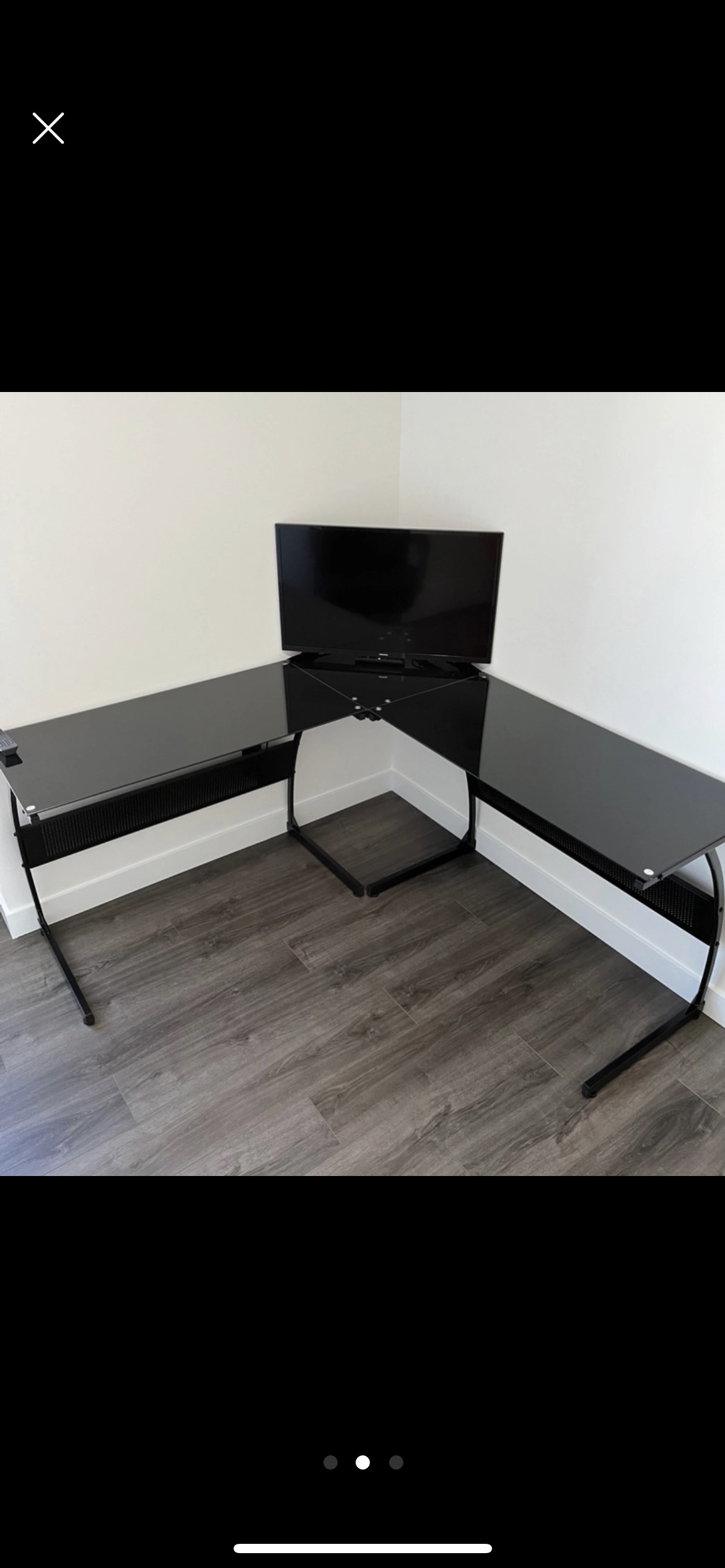 Corner smoked Glass Desk - photo 2