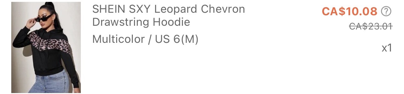 SHEIN Leopard Drawstring Hoodie - photo 2