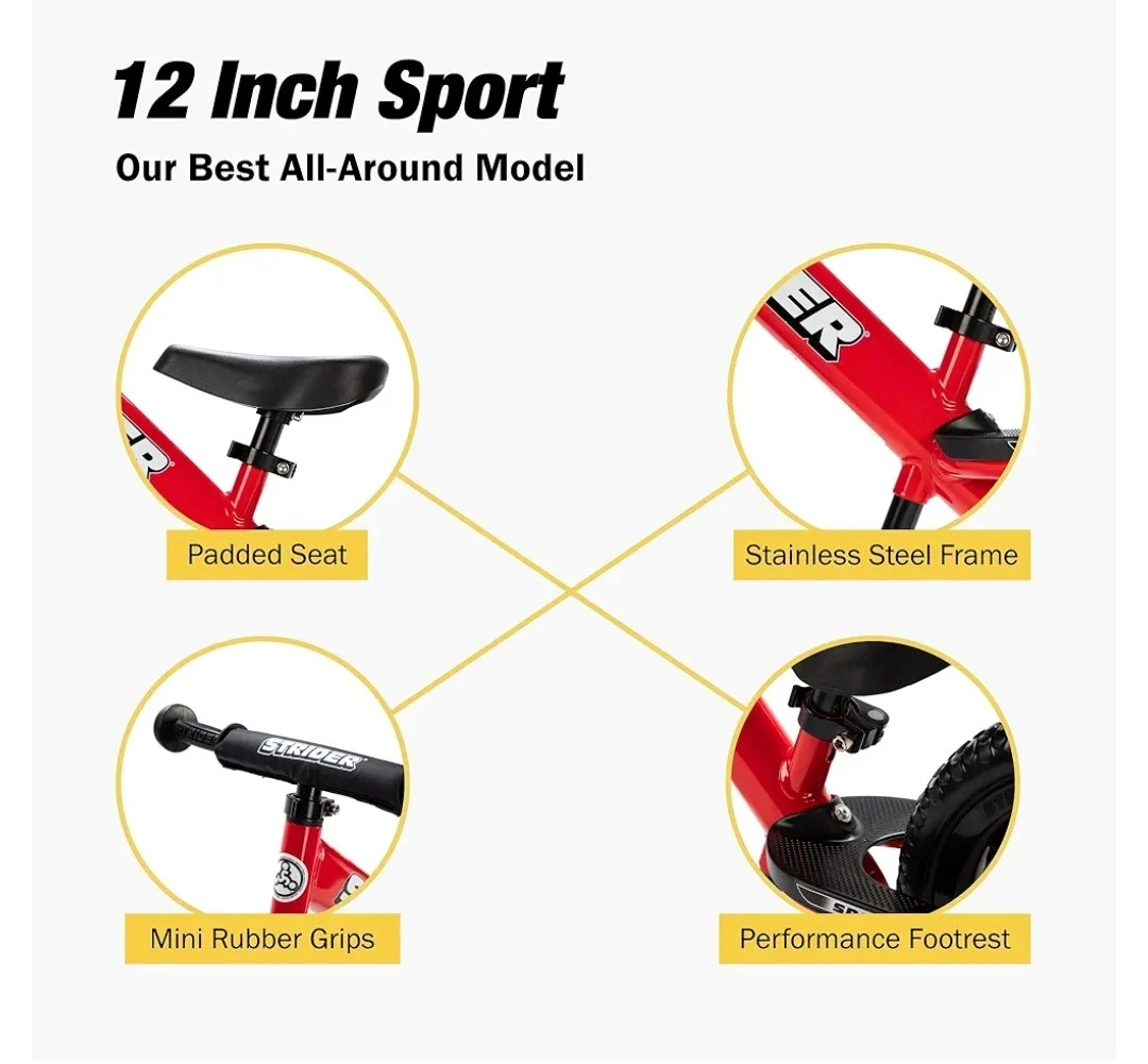 Strider 12" Sport Bike - No Pedal Balance Bicycle for Kids - photo 4