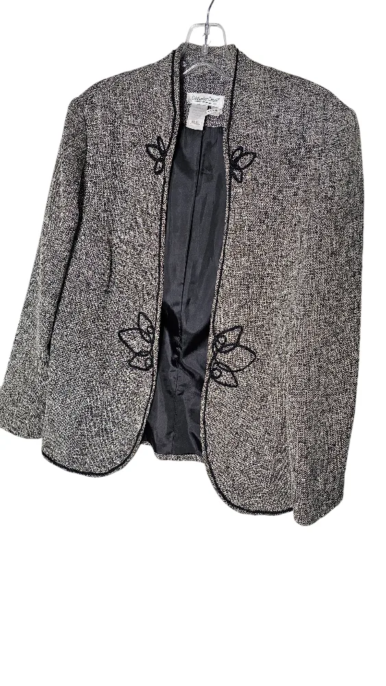 Coldwater Creek Black & White Tweed Blazer women's size 12 image indicator(3)
