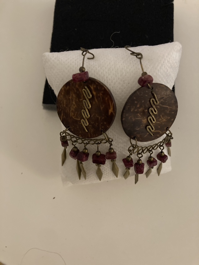 Coconut Shell Dangle Earrings - photo 2