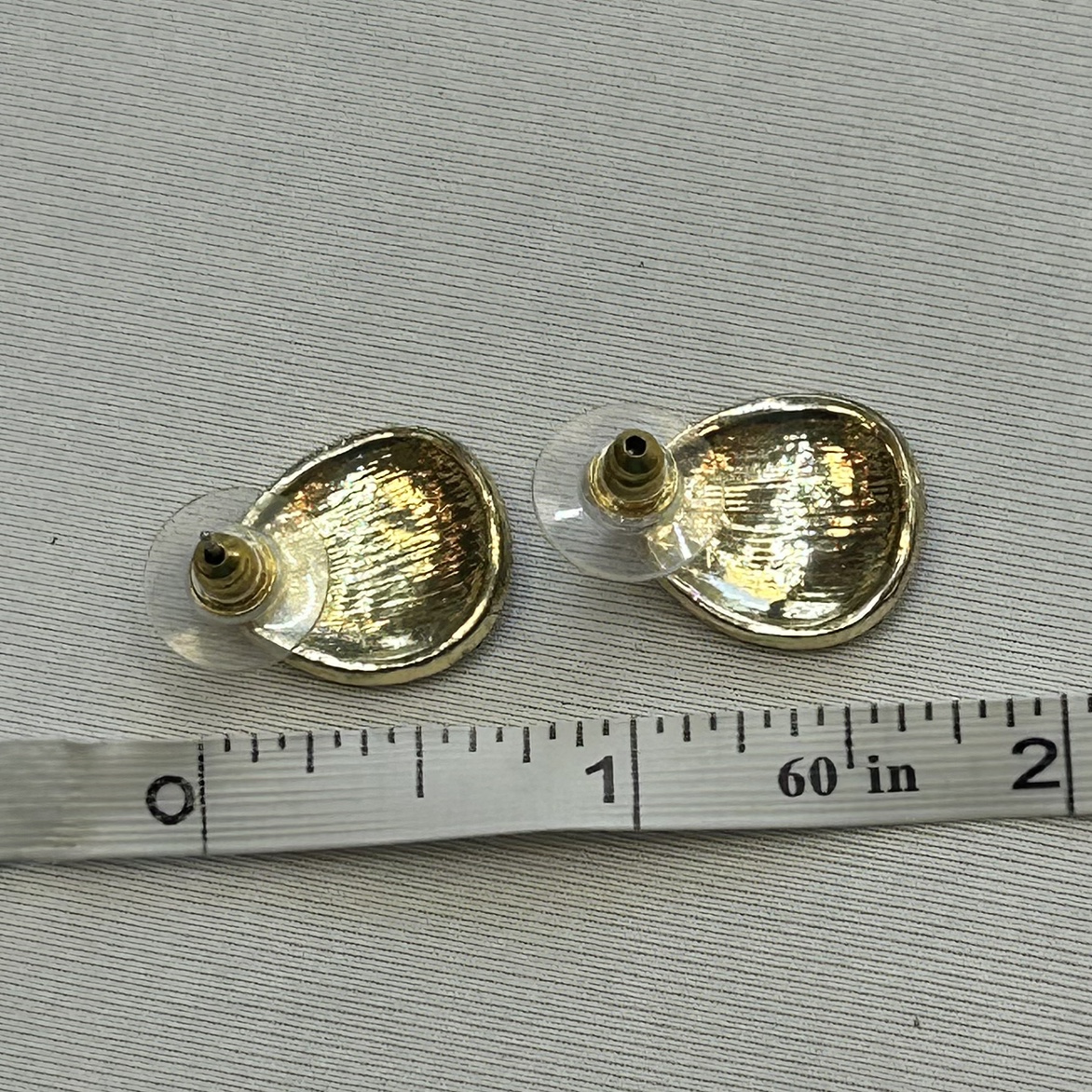 Vintage 90s Pink Enamel Gold Tone Teardrop Earrings Rhinestones - photo 5