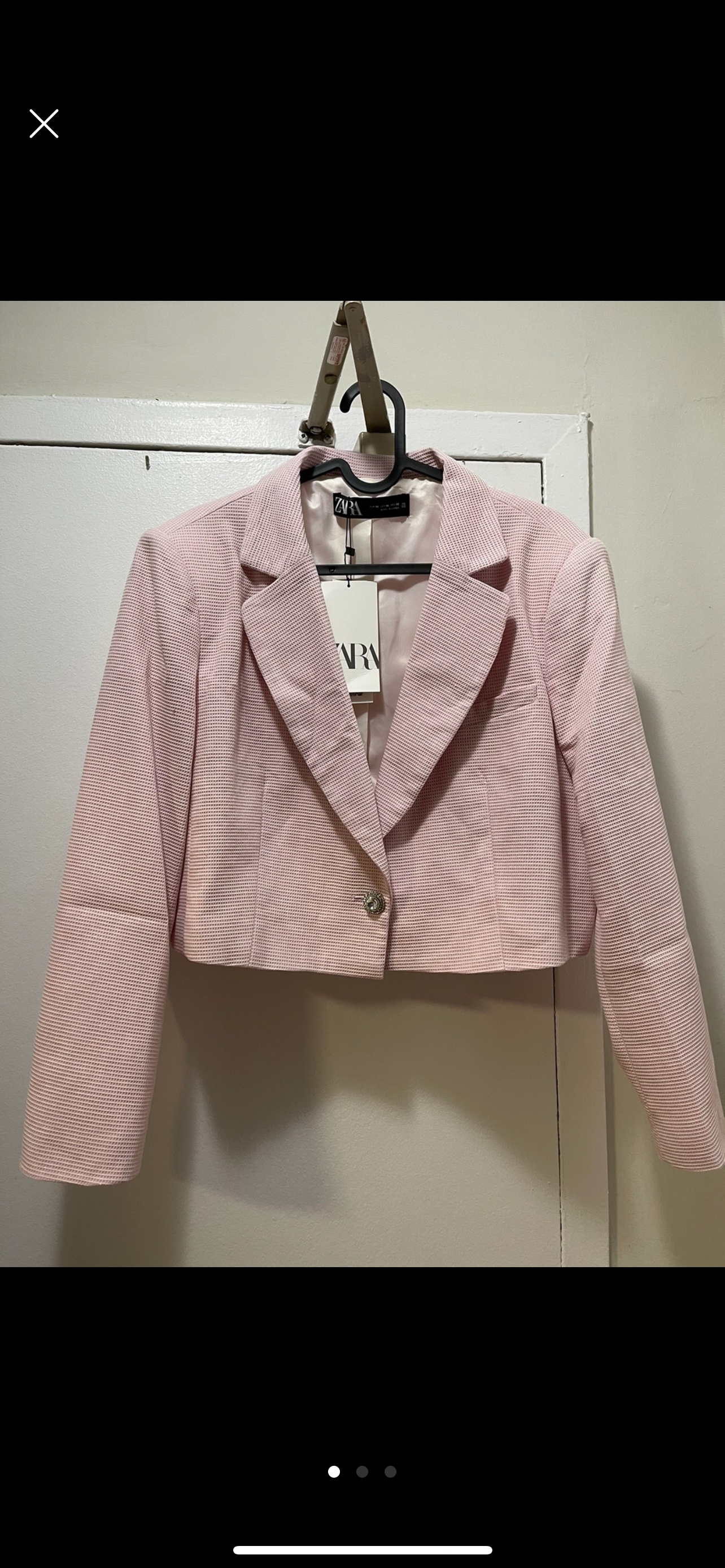 Zara Pink Cropped Blazer Jacket