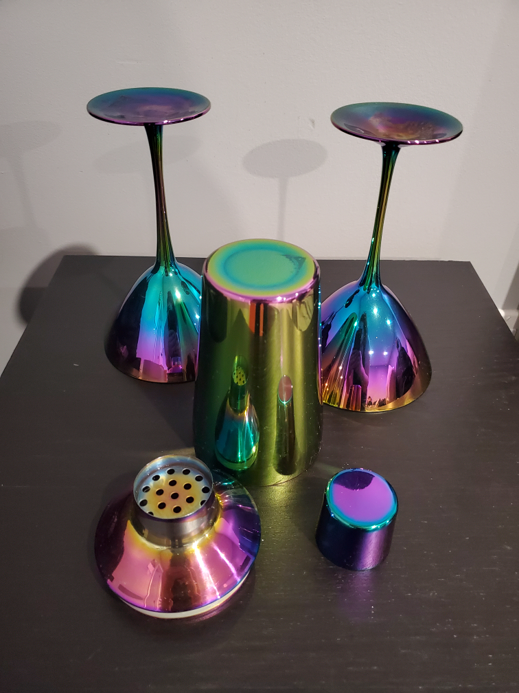 Holographic Martini Shaker and Glass Set