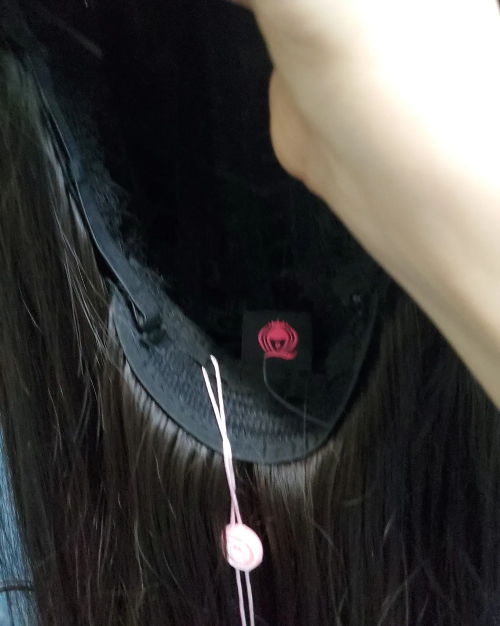 Black-brown synthetic wig with fringe image indicator(8)