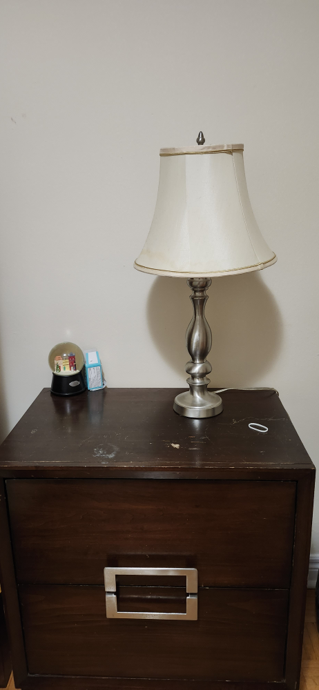 Double Bed Frame with Headboard & Nightstand and lamp - photo 4