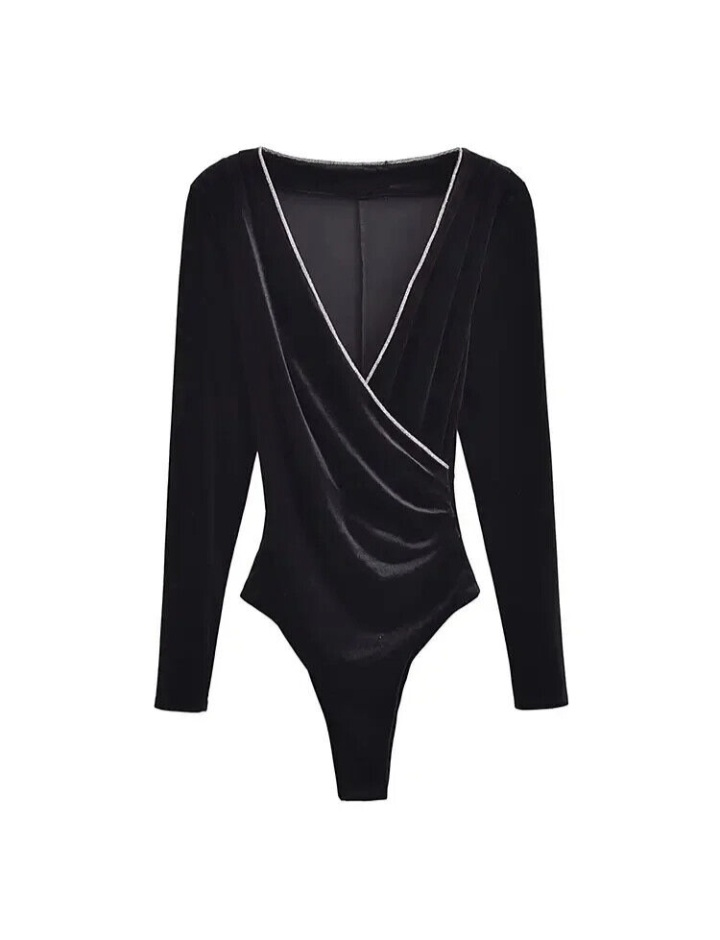 Zara Black Velvet Bodysuit