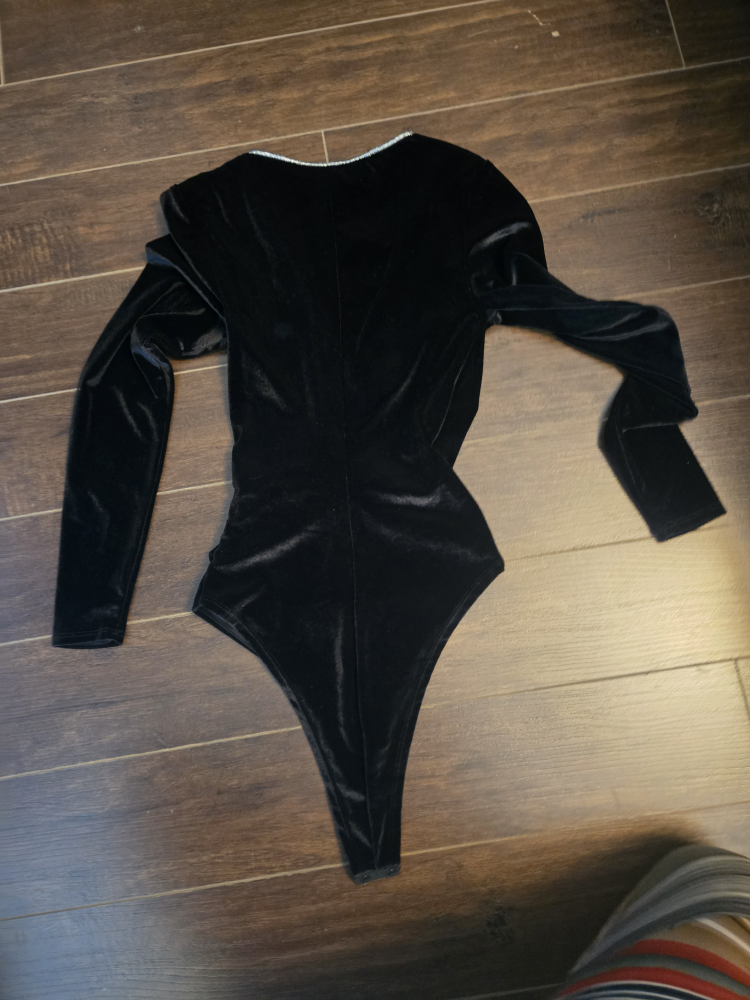 Zara Black Velvet Bodysuit - photo 2