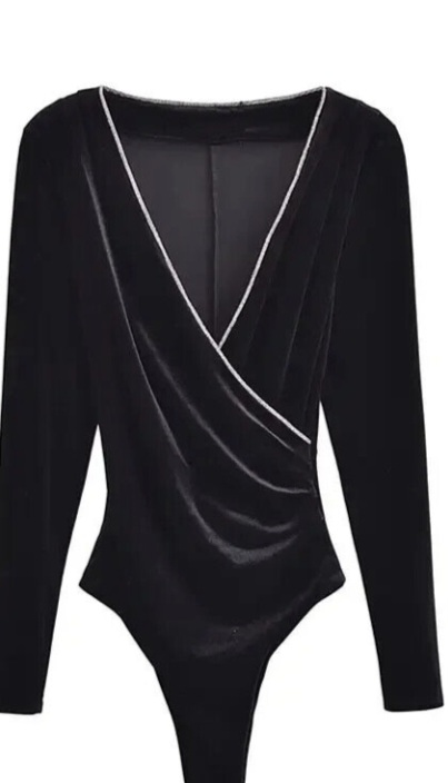 Zara Black Velvet Bodysuit - photo 4