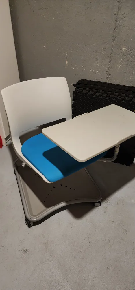 Grey and Blue Rolling Desk Chair image indicator(5)