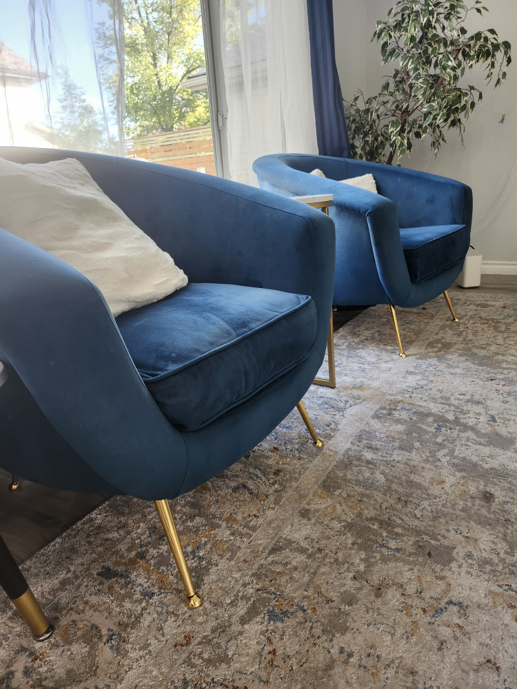 Blue Velvet Accent Chair
