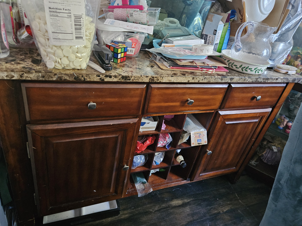 Wooden Buffet Server with Marble Top - photo 2
