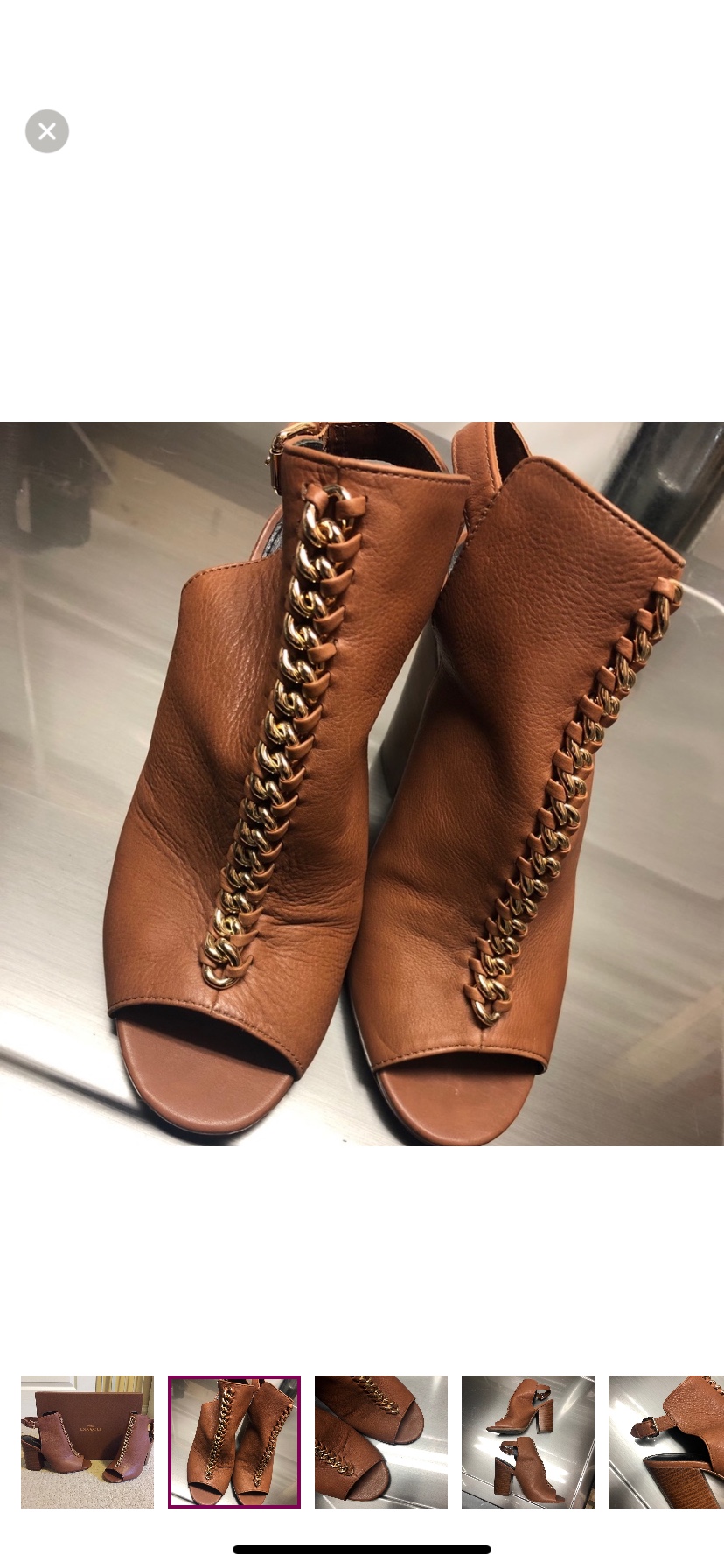 Coach Sandford Saddle Leather Peep Toe Booties - photo 2