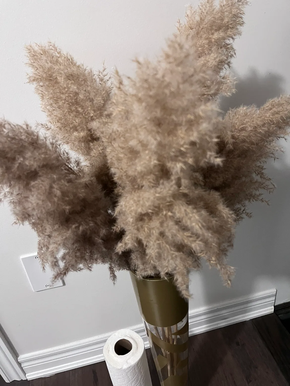 Glass Vase with Pampas Grass image indicator(3)