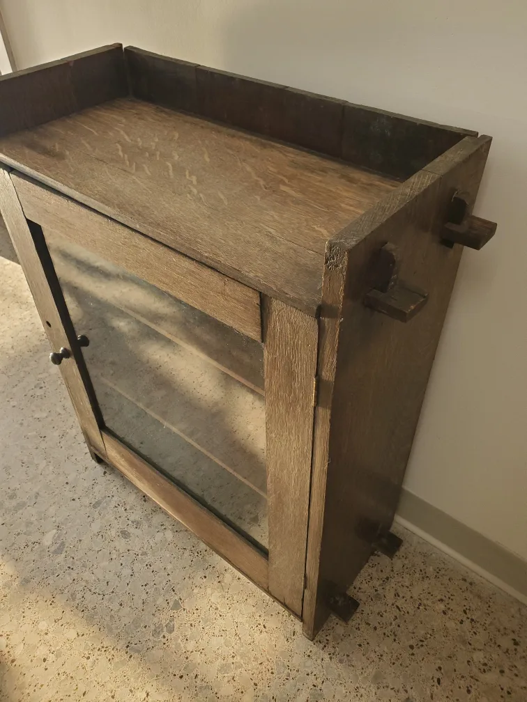 Antique Arts and Crafts Quarter Cut Oak Cabinet image indicator(3)