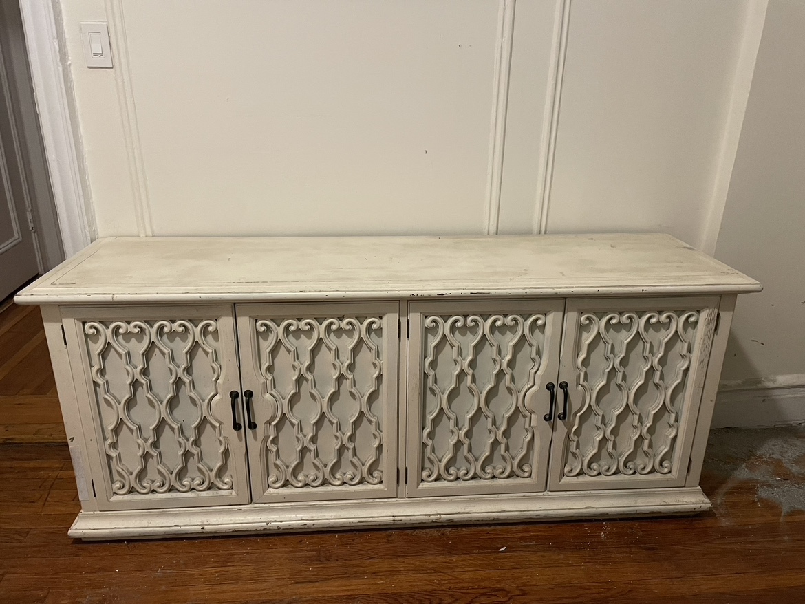 Ivory Arabesque Credenza/Sideboard Cabinet