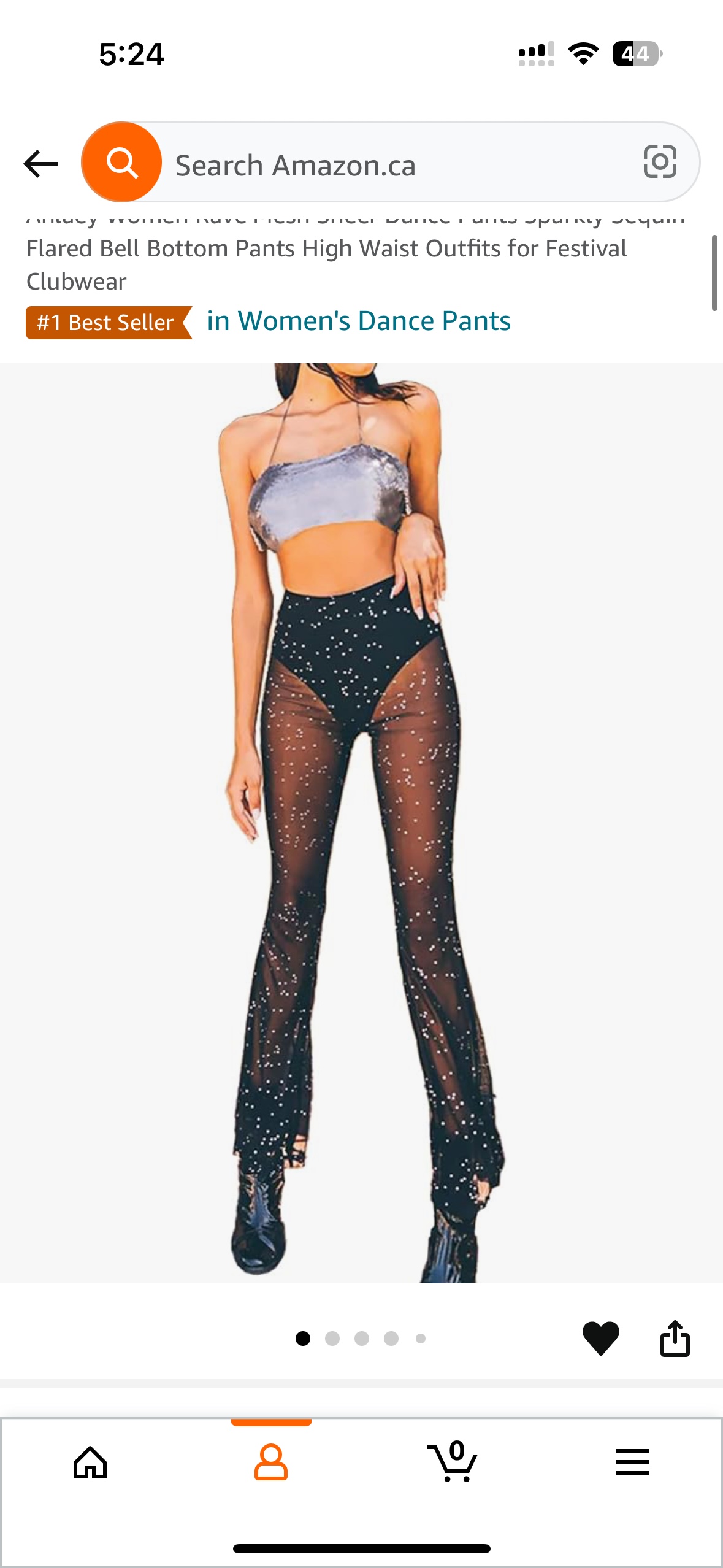 Black Rhinestone Flare Pants - Size Small