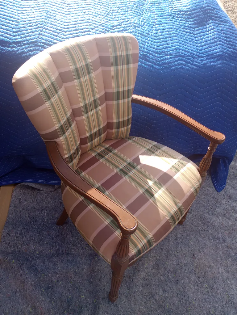 Armchair with Plaid Upholstery image indicator(2)
