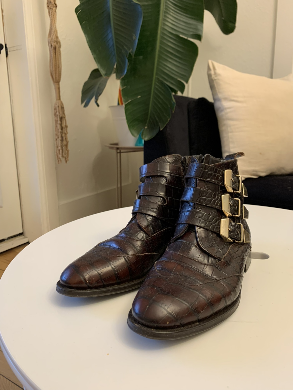 Crocodile Embossed Buckle Boots - photo 2