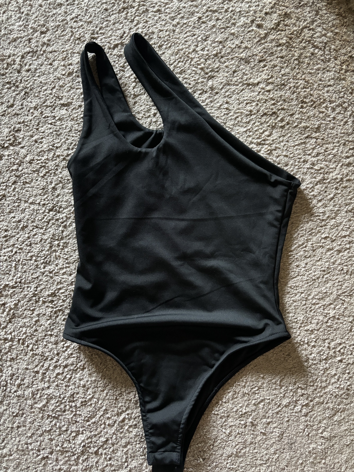 Black One Shoulder Bodysuit - photo 2