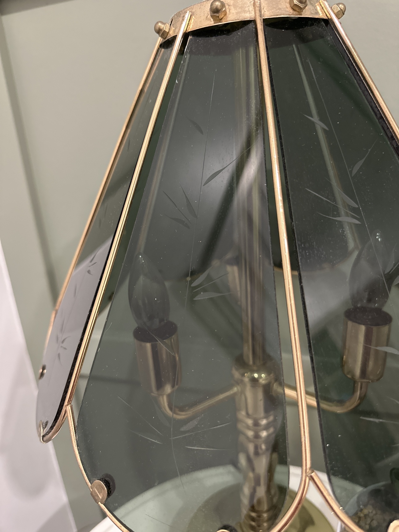 Etched Glass Table Lamp - photo 3