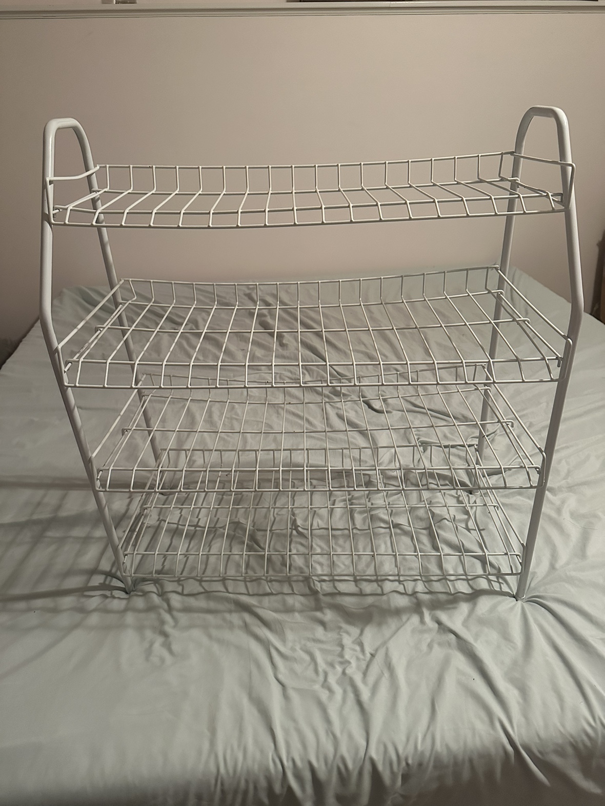 White Metal 3 Tier Shoe Rack