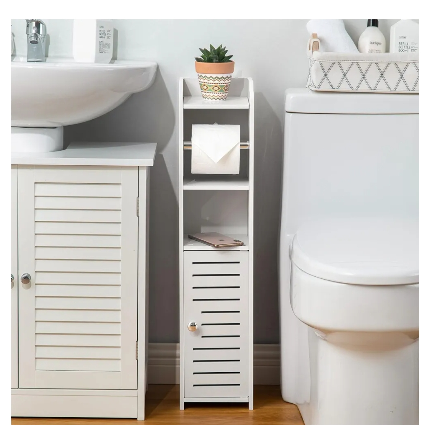 White Bathroom Storage Cabinet
