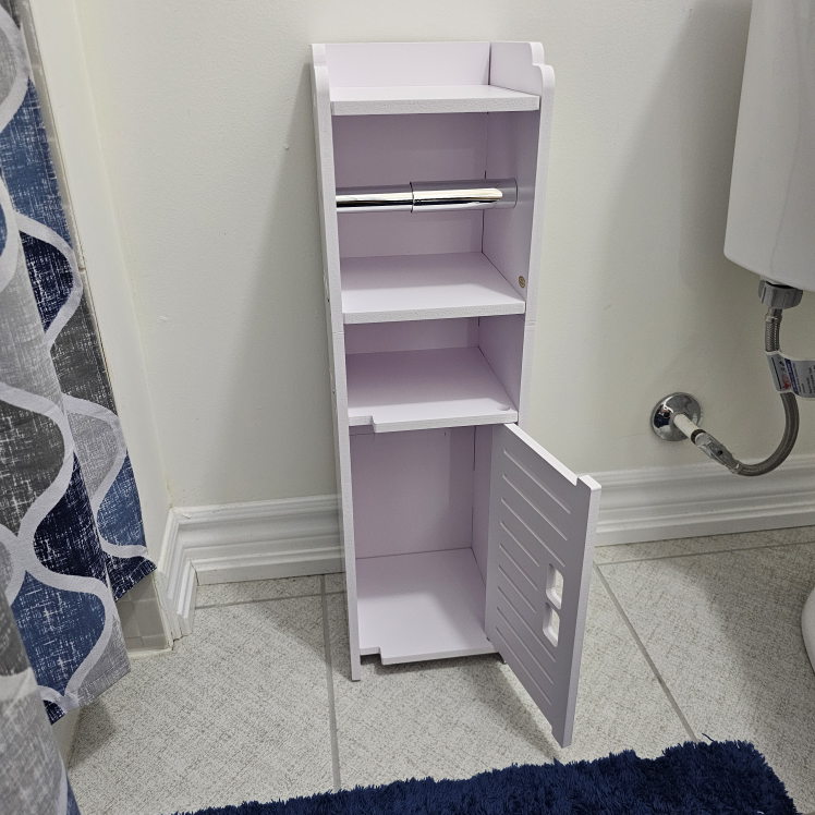 White Bathroom Storage Cabinet - photo 2