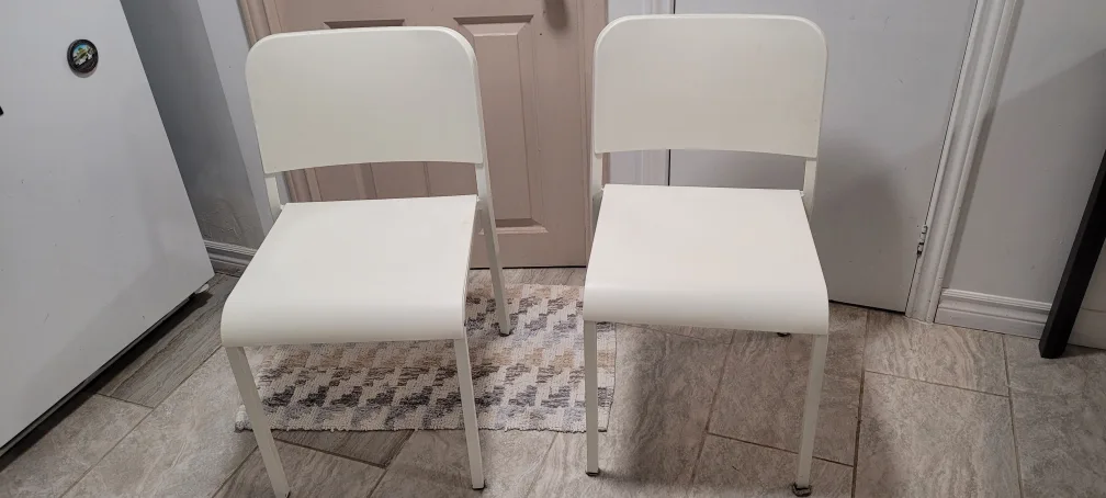 Set of 4 White IKEA Chairs thumbnail