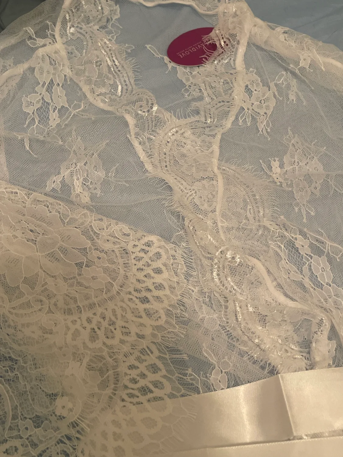 New with Tags White Lace Robe image indicator(2)