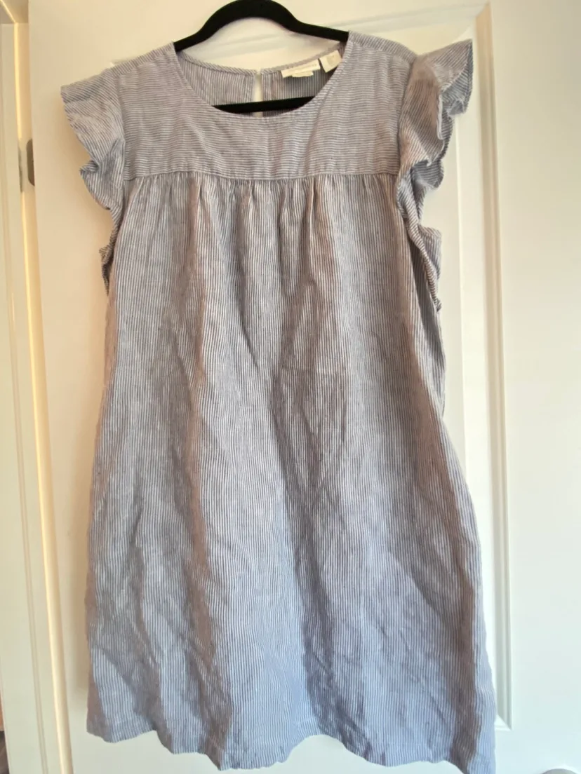 Cynthia Rowley Striped Linen Dress size large thumbnail