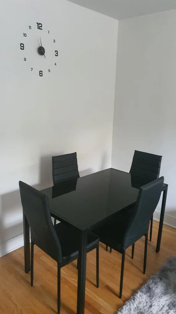 Glass Dining Table Set with 4 Chairs thumbnail