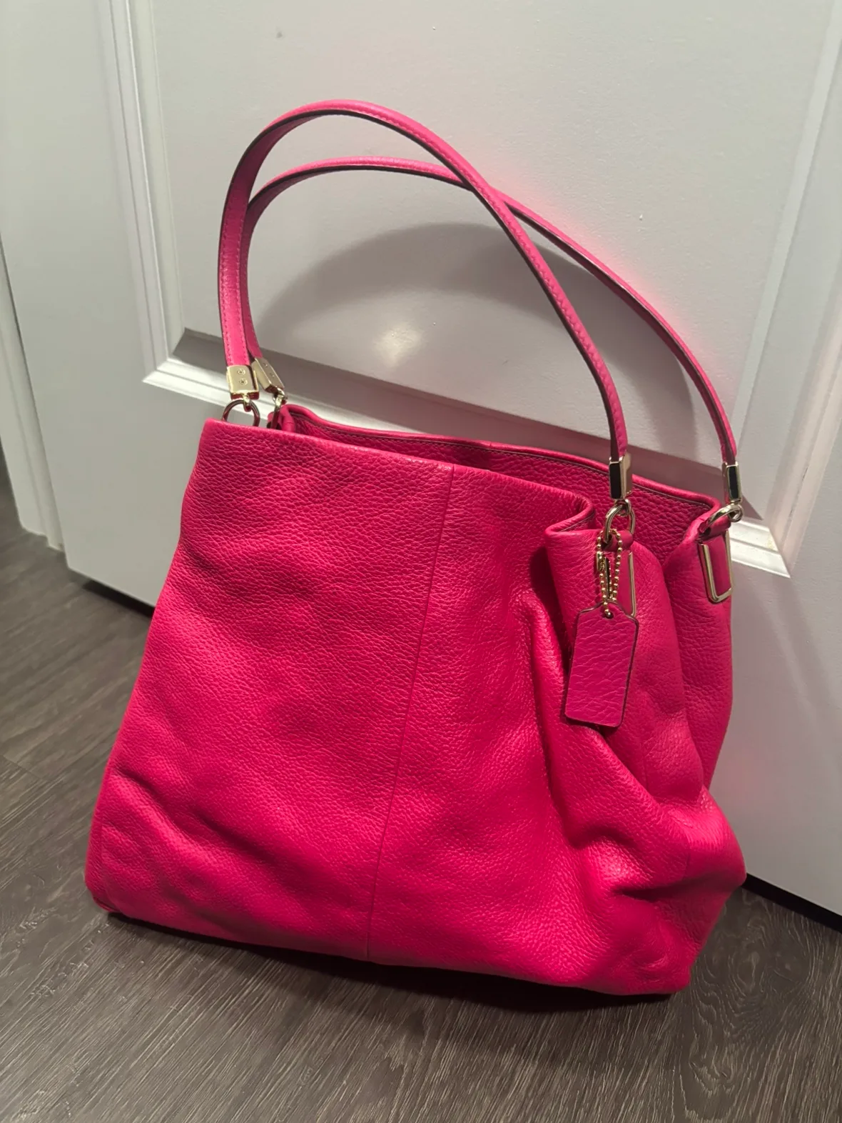Coach Hot Pink Leather Handbag thumbnail