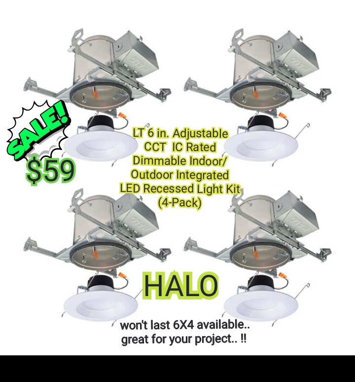 Halo 6 in. Dimmable Indoor/Outdoor  LED  Light Kit (4-Pack)
