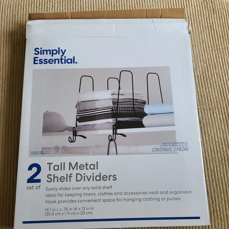 Set of 2 Simply Essential Tall Metal Shelf Dividers for $5 thumbnail