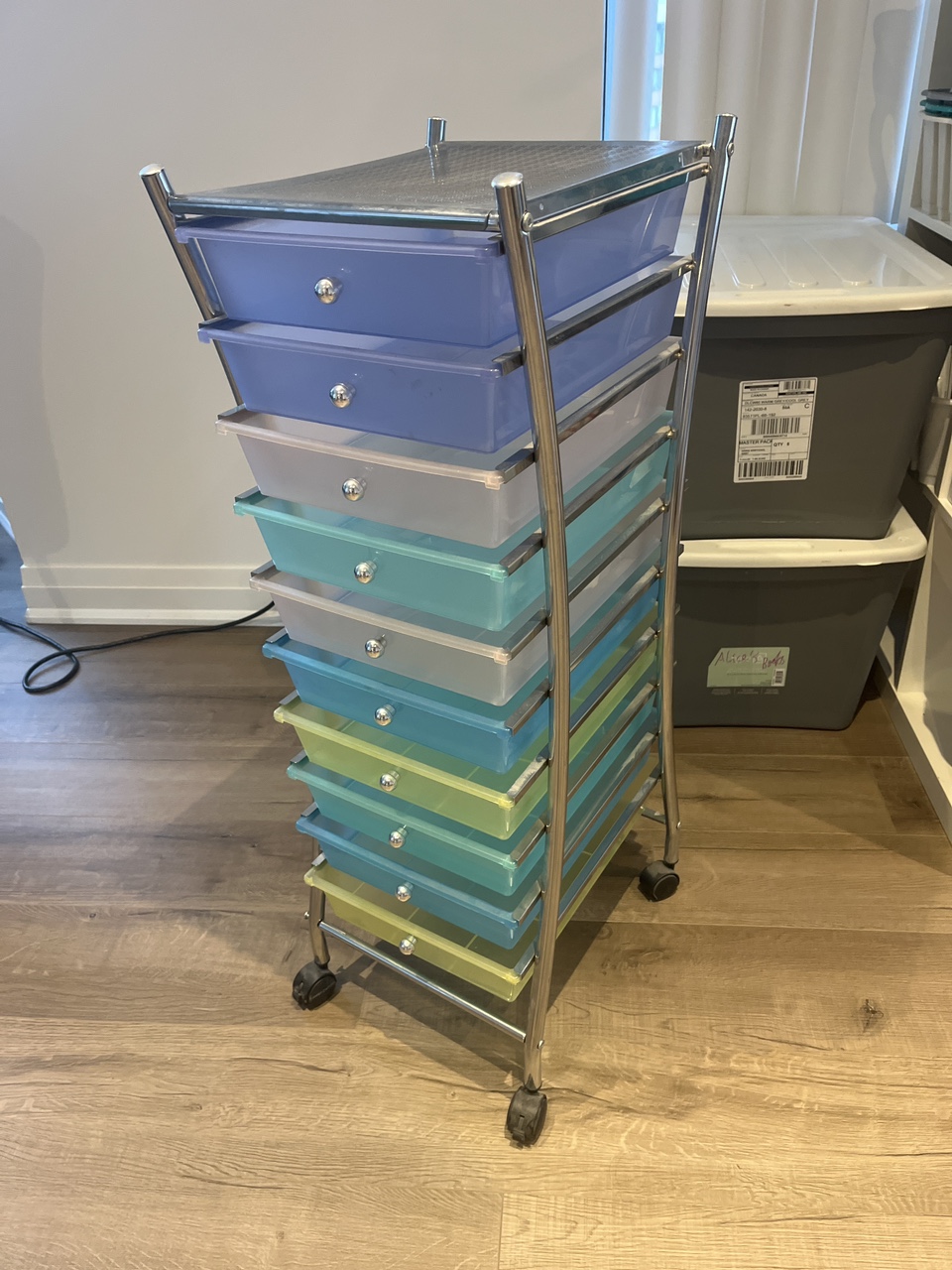 Rolling Storage Cart with Drawers - photo 2