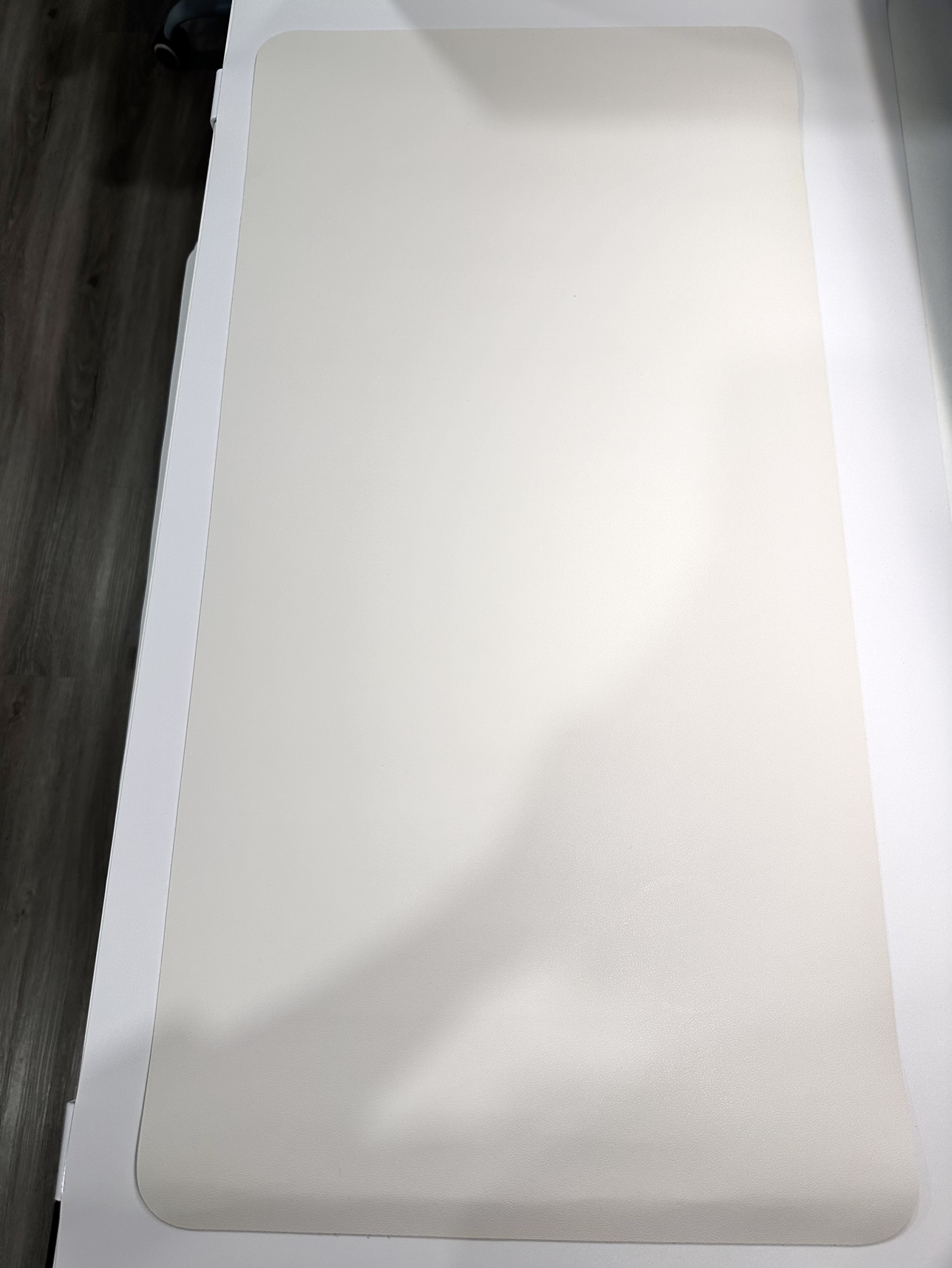 White Faux Leather Desk Mat - photo 2